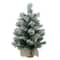24" Unlit Flocked Pine Artificial Christmas Tree in Burlap Base